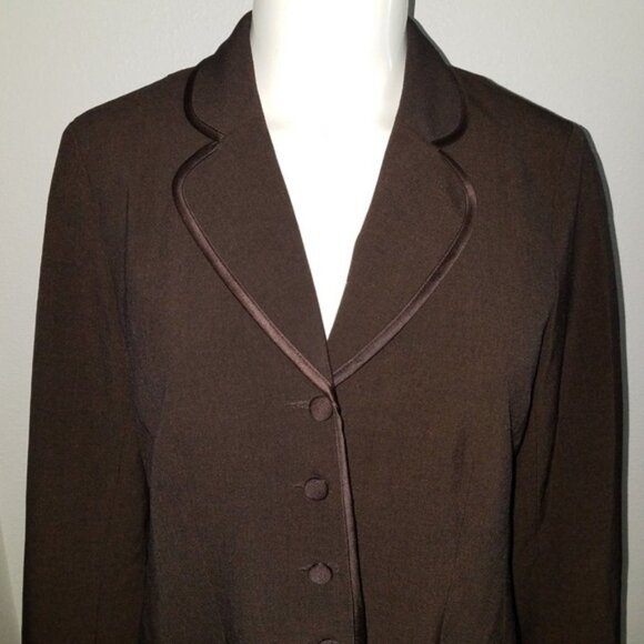 Motherhood Maternity Brown Blazer Jacket Size Small Career Pink Lined Lace Wrist - Picture 2 of 8